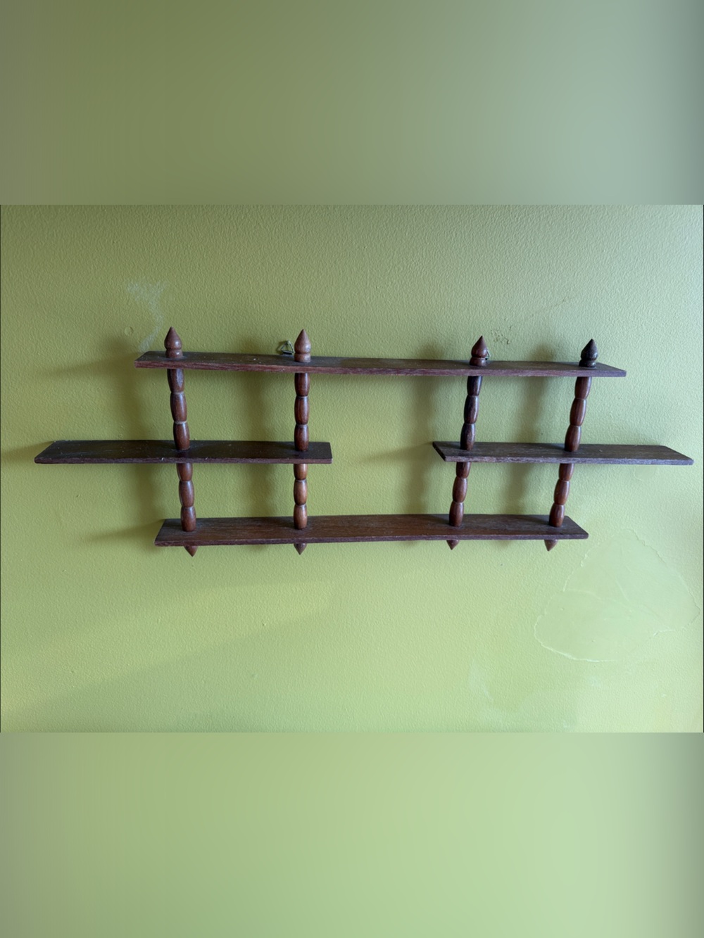 Wooden Wall Shelf Rack in Dark Brown